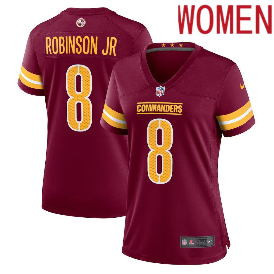 Women Washington Commanders #8 Brian Robinson Nike Burgundy Player Game NFL Jersey